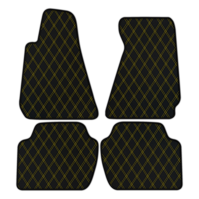 Customizable Leather Floor Mats with Double Diamond Pattern for Aston Martin Rapide (2010-2018) Sedan