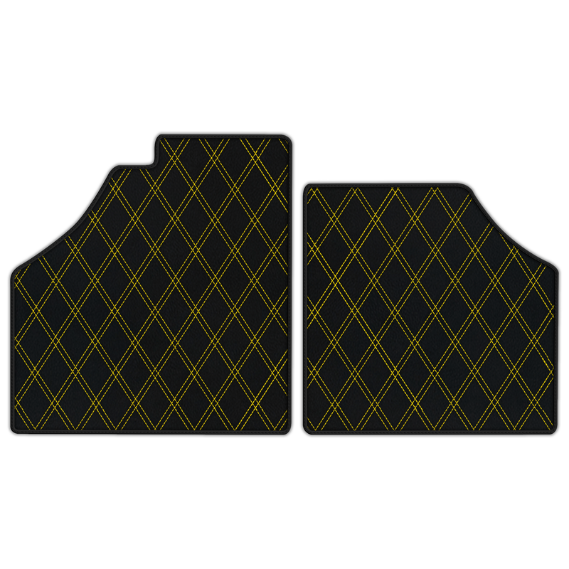 Customizable Leather Floor Mats with Double Diamond Pattern for Ferrari Enzo (2002-2004)