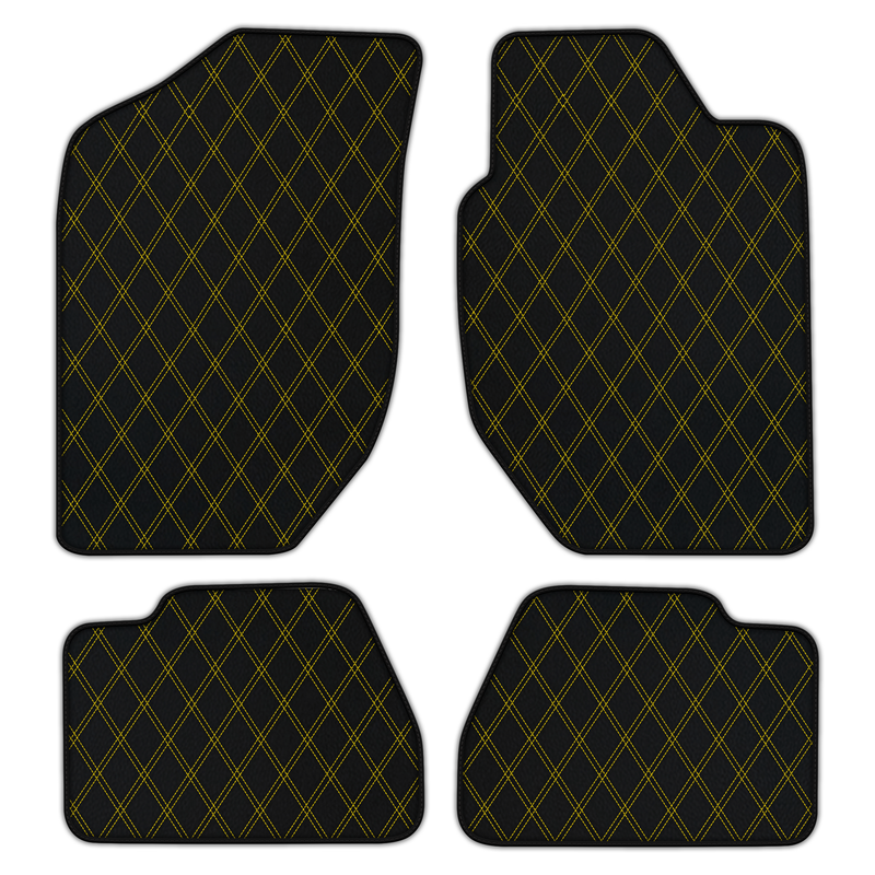Customizable Leather Floor Mats with Double Diamond Pattern for Land Rover Freelander (1997-2003) Automatic/Manual