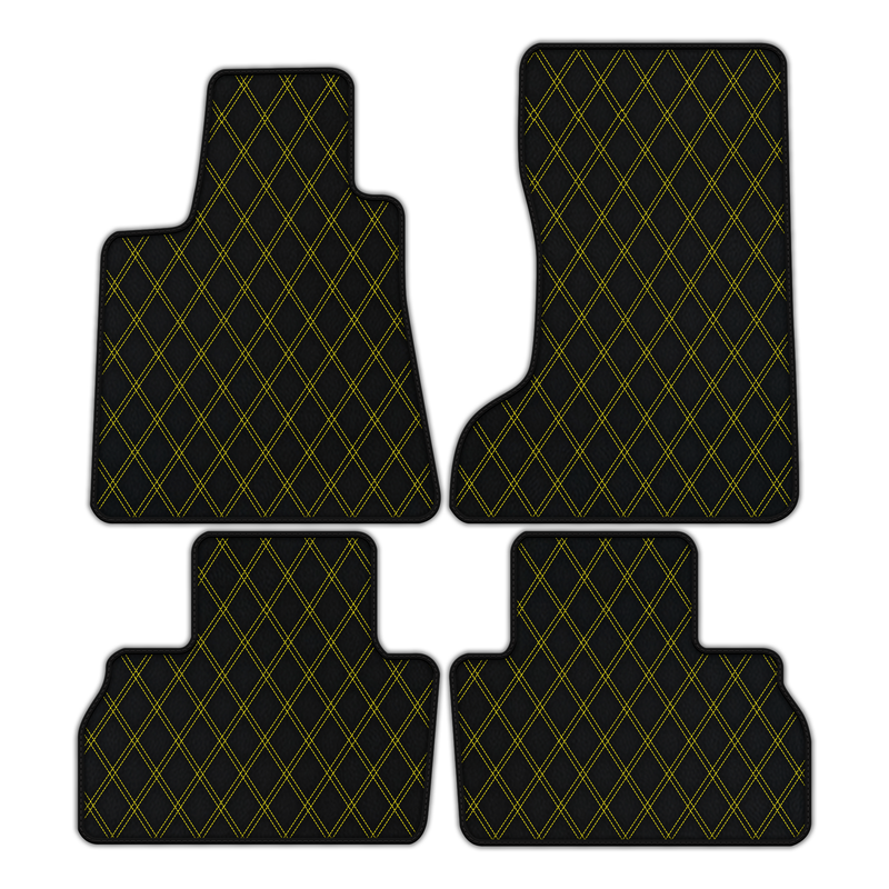 Customizable Leather Floor Mats with Double Diamond Pattern for Maserati Levante (2017-2023)