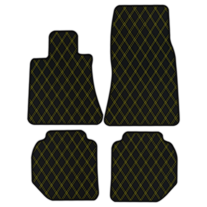 Customizable Leather Floor Mats with Double Diamond Pattern for Rolls Royce Ghost Series II (2021–2024)