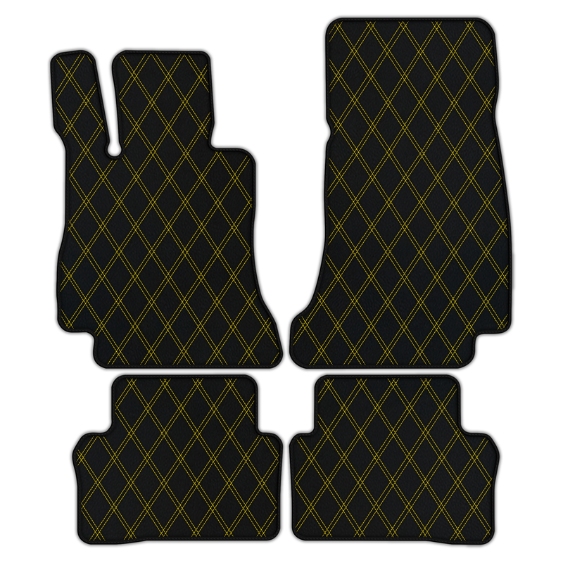 Customizable Leather Floor Mats with Double Diamond Pattern for Mercedes-Benz AMG GT 4-door Sedan (2018-2025)