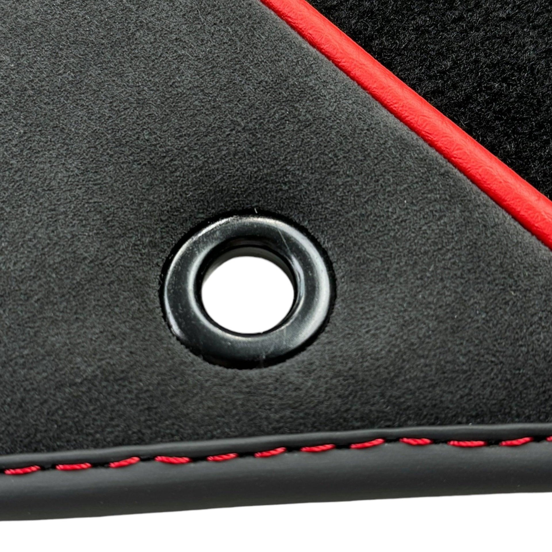 Black Floor Mats for Lamborghini Aventador SVJ with Alcantara Leather - AutoWin