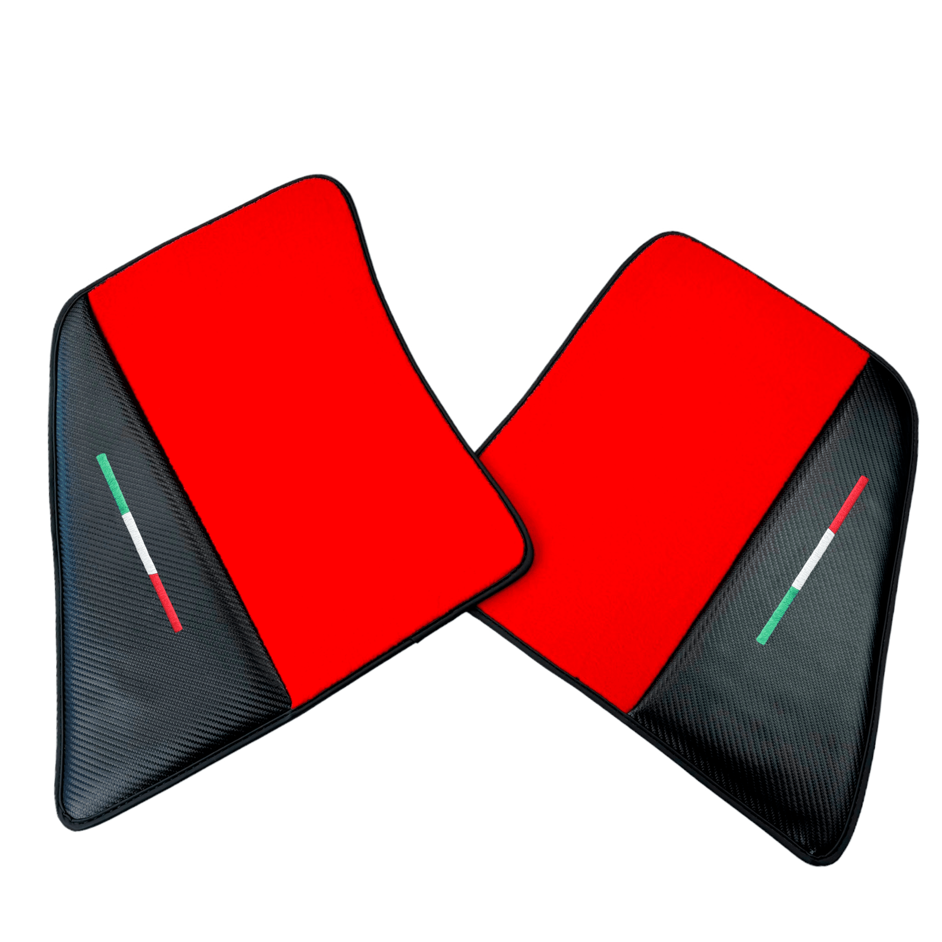Red Floor Mats for Ferrari 296 GTB (2022-2024) with Carbon Fiber - AutoWin
