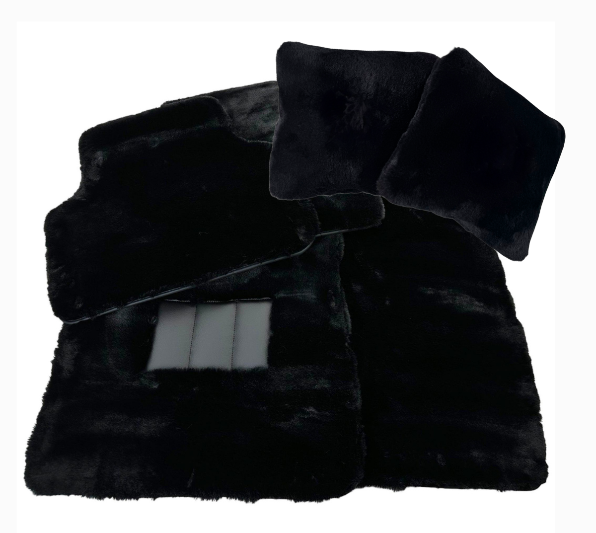 سجادات سيارات من جلد الغنم الأسود لسيارة لمبورغيني أوروس (2018-2026) | تصميم ER56 - AutoWin.EU