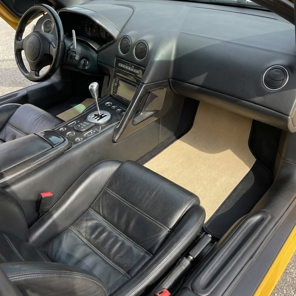 Customizable Beige Floor Mats for Lamborghini Murcielago AutoWin Brand - AutoWin.EU