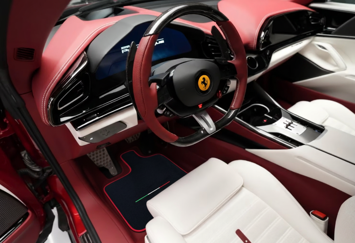 Customizable Square's Pattern Floor Mats for Ferrari Purosangue (2023-2024) - AutoWin