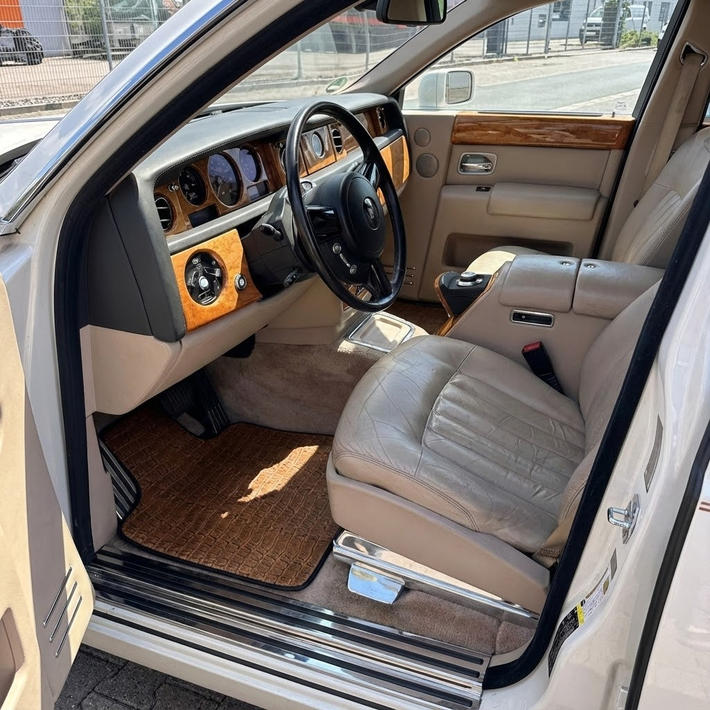 Green Leather Floor Mats for Rolls-Royce Phantom Drophead Coupe (2007-2016) - ER56 Design