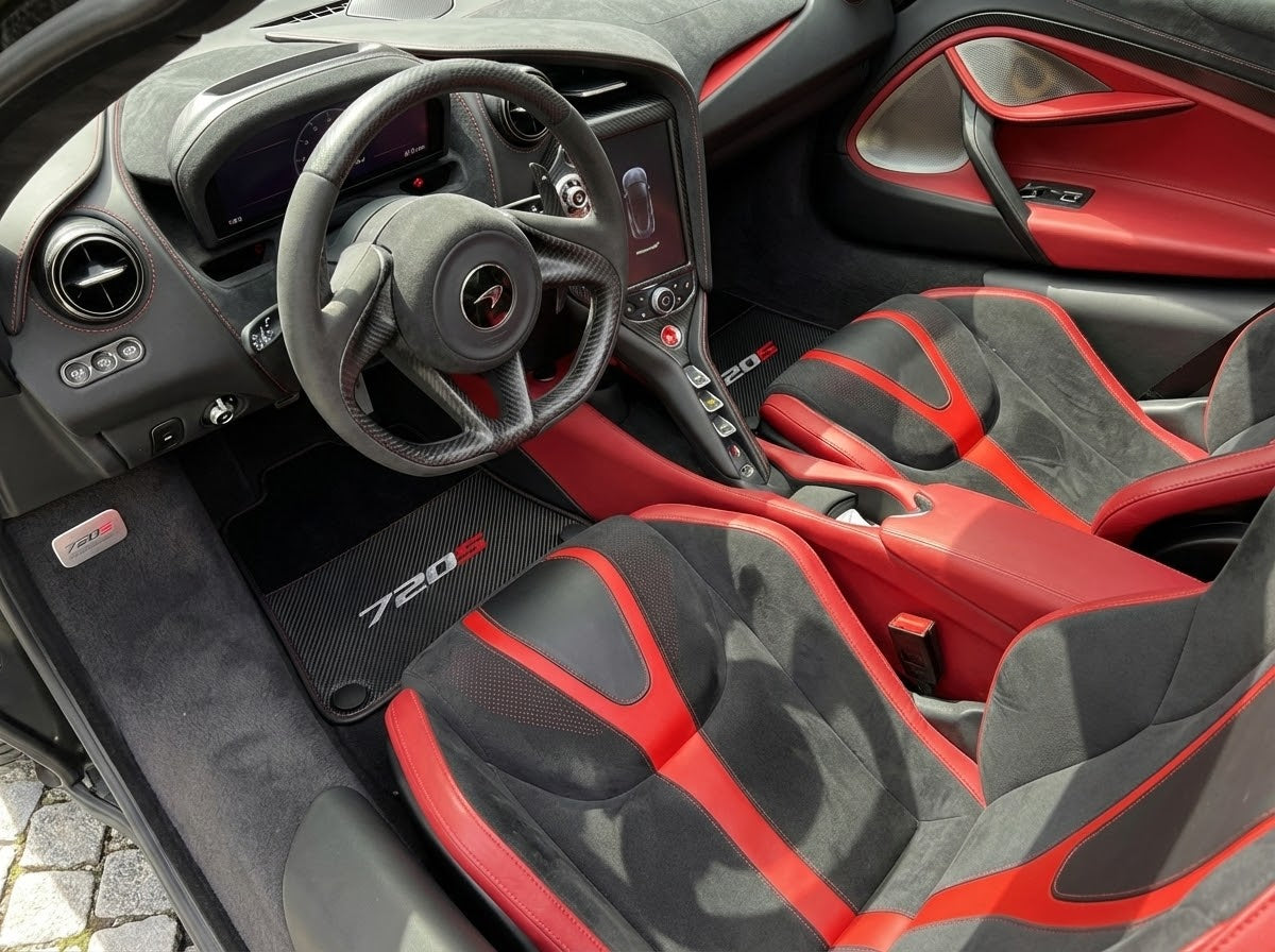 Floor Mats For McLaren 720S Dark Blue Tailored Carpets Set AutoWin - AutoWin