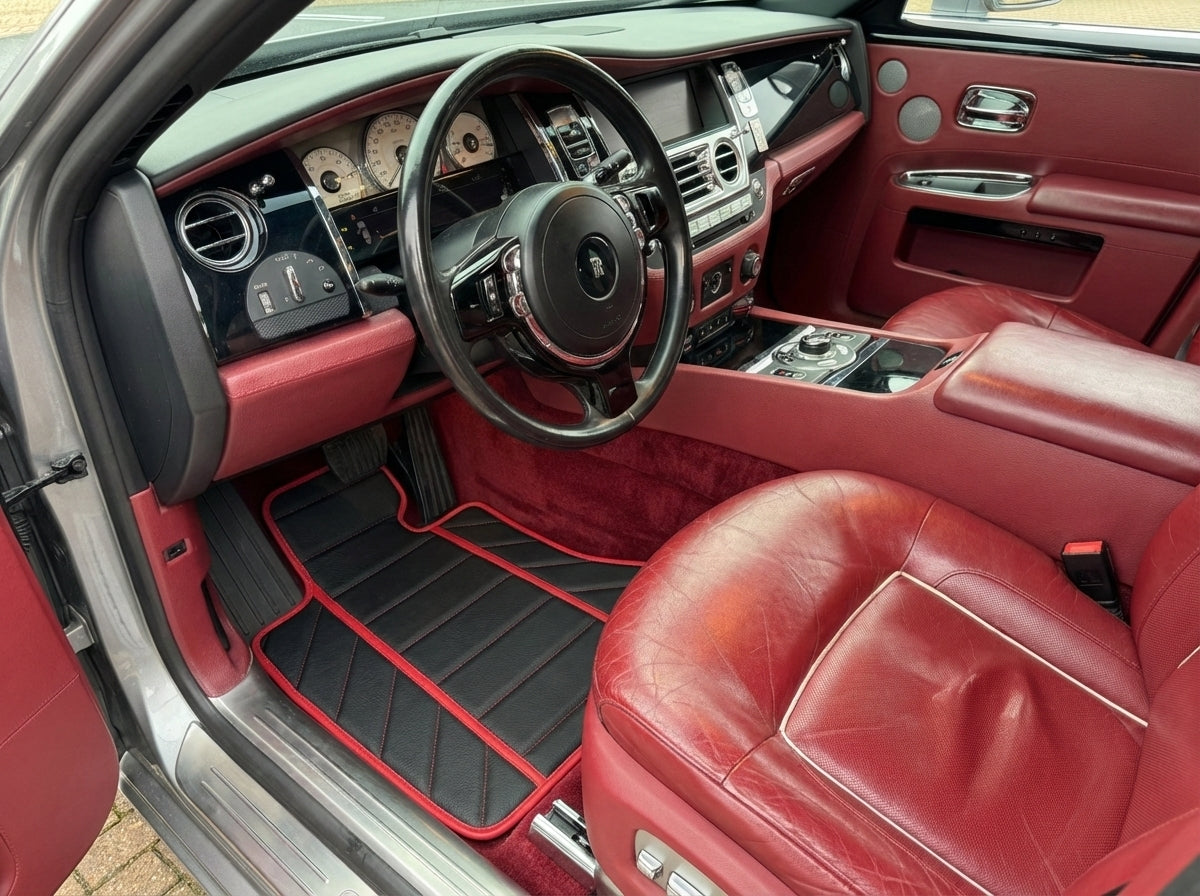 Customizable Leather Floor Mats with AW12 Pattern for Rolls Royce Ghost Series I (2010–2020) - AutoWin