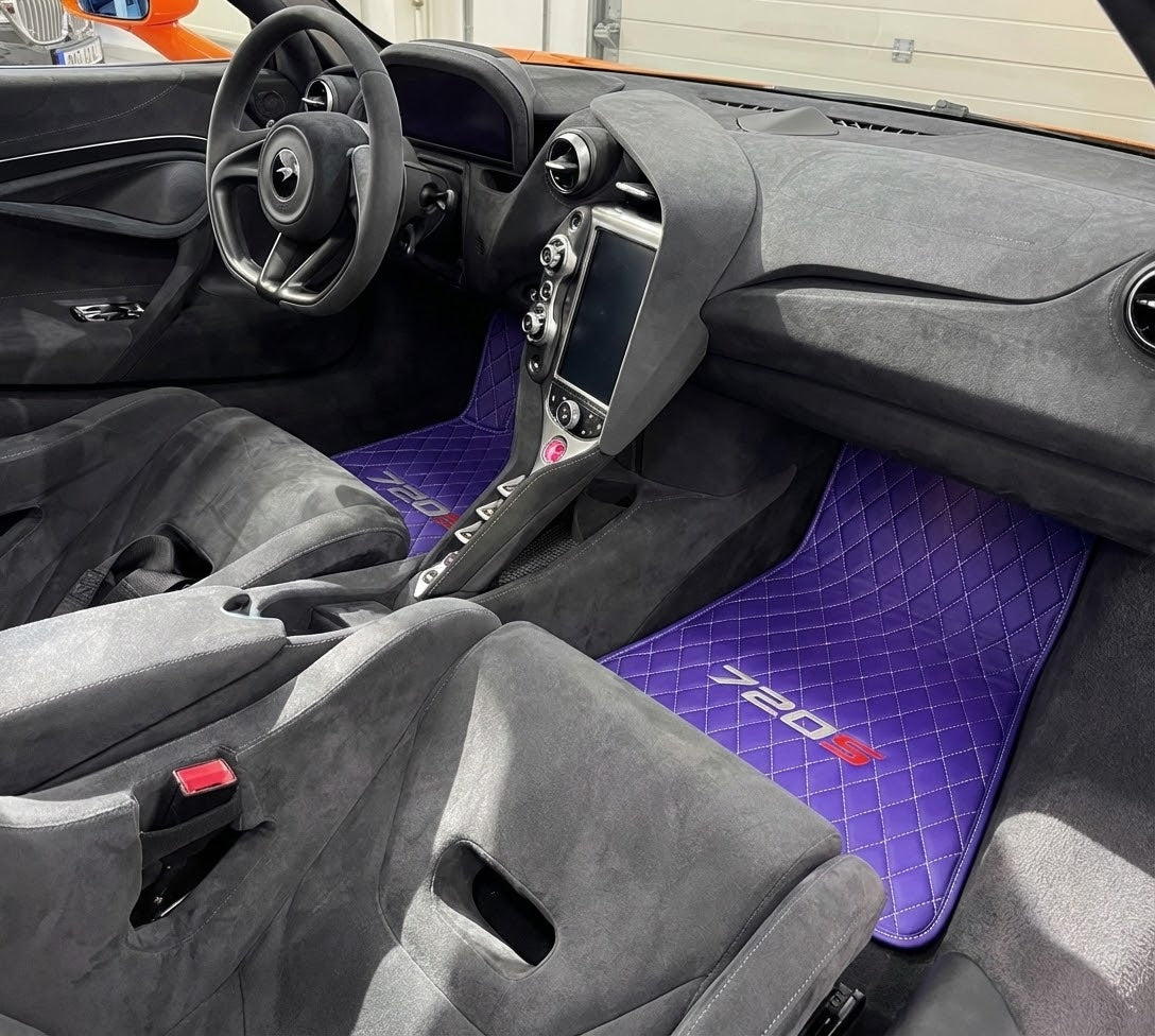 Floor Mats For McLaren 720S Dark Blue Tailored Carpets Set AutoWin - AutoWin