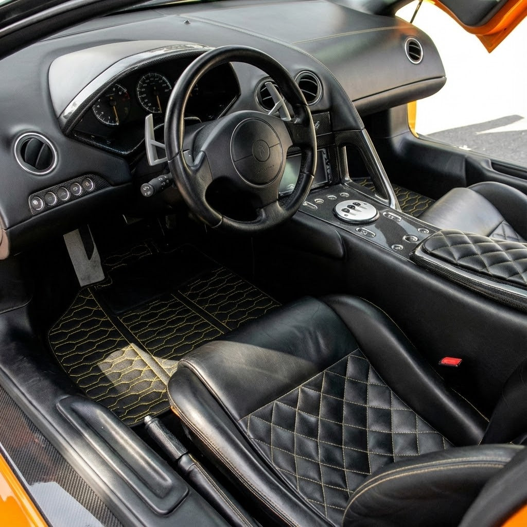 Customizable Beige Floor Mats for Lamborghini Murcielago AutoWin Brand - AutoWin.EU