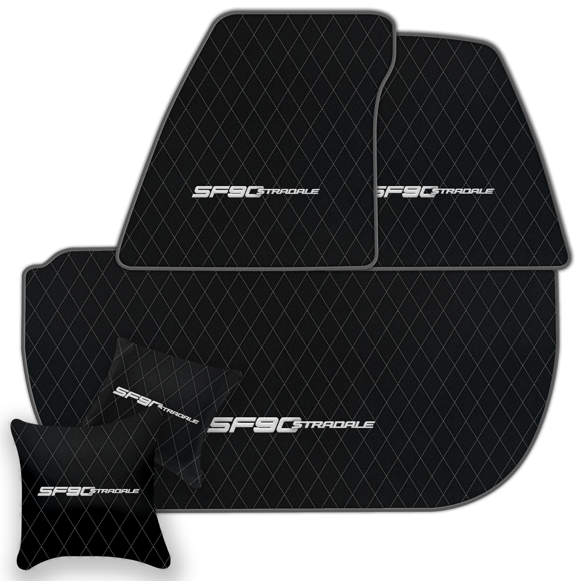 Premium Black Leather Floor Mats for Ferrari 360 (1999-2005)
