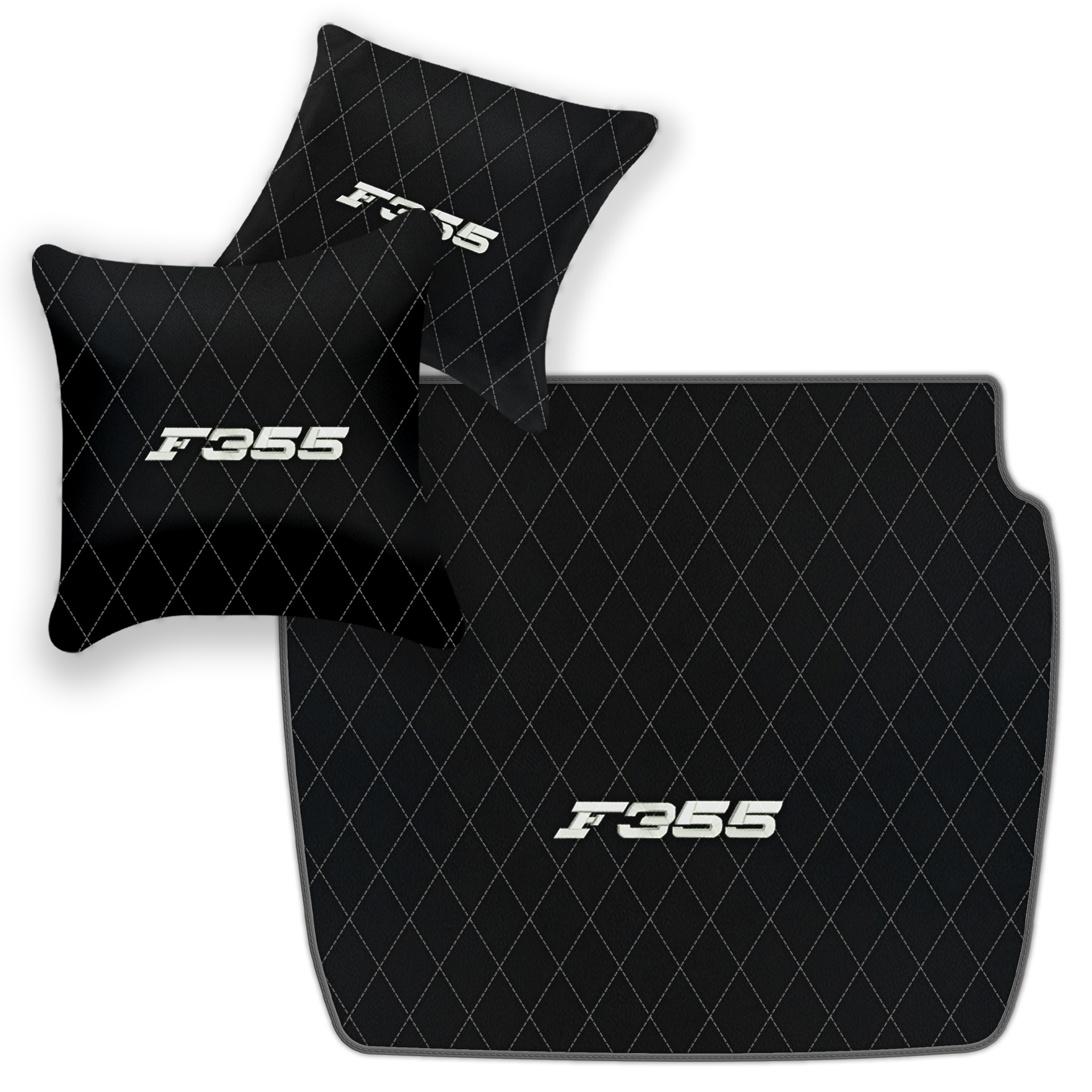 Luxury Black Leather Floor Mats for Ferrari 488 Spider (2016-2022)