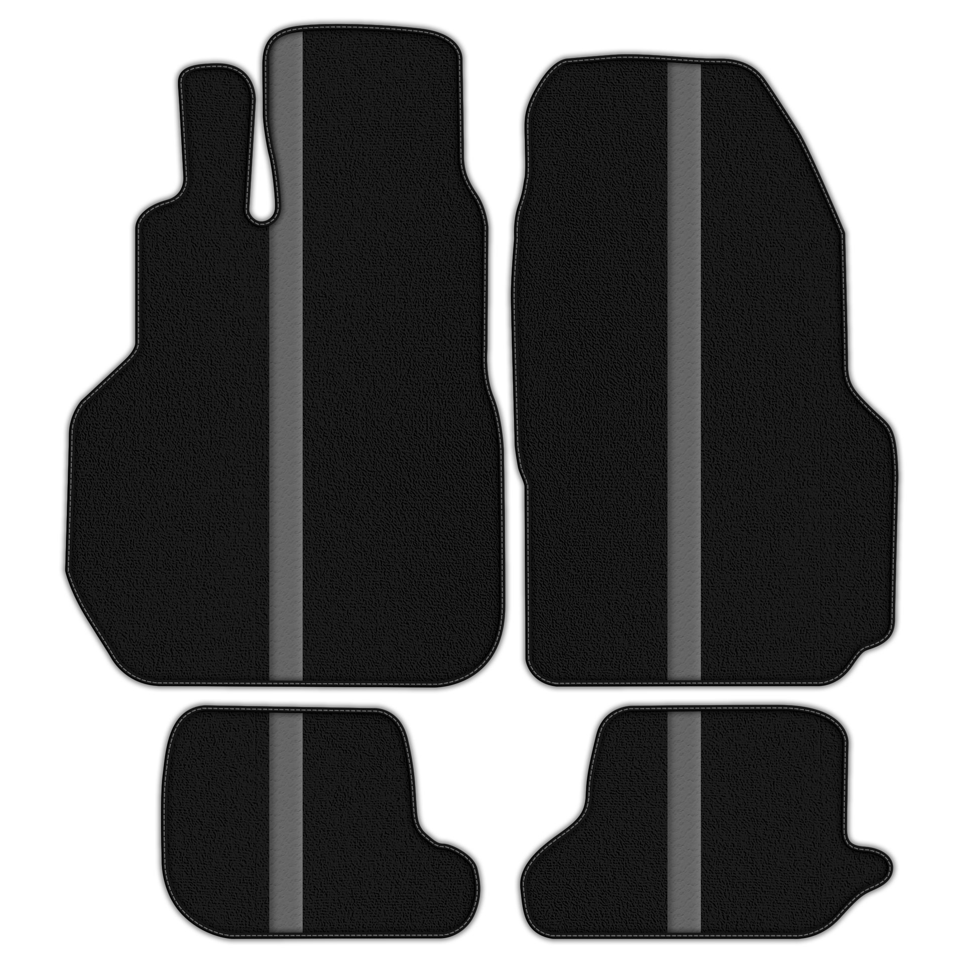 Black Floor Mats with Leather Line for Nissan GT-R (2009-2023) - Various Colors
