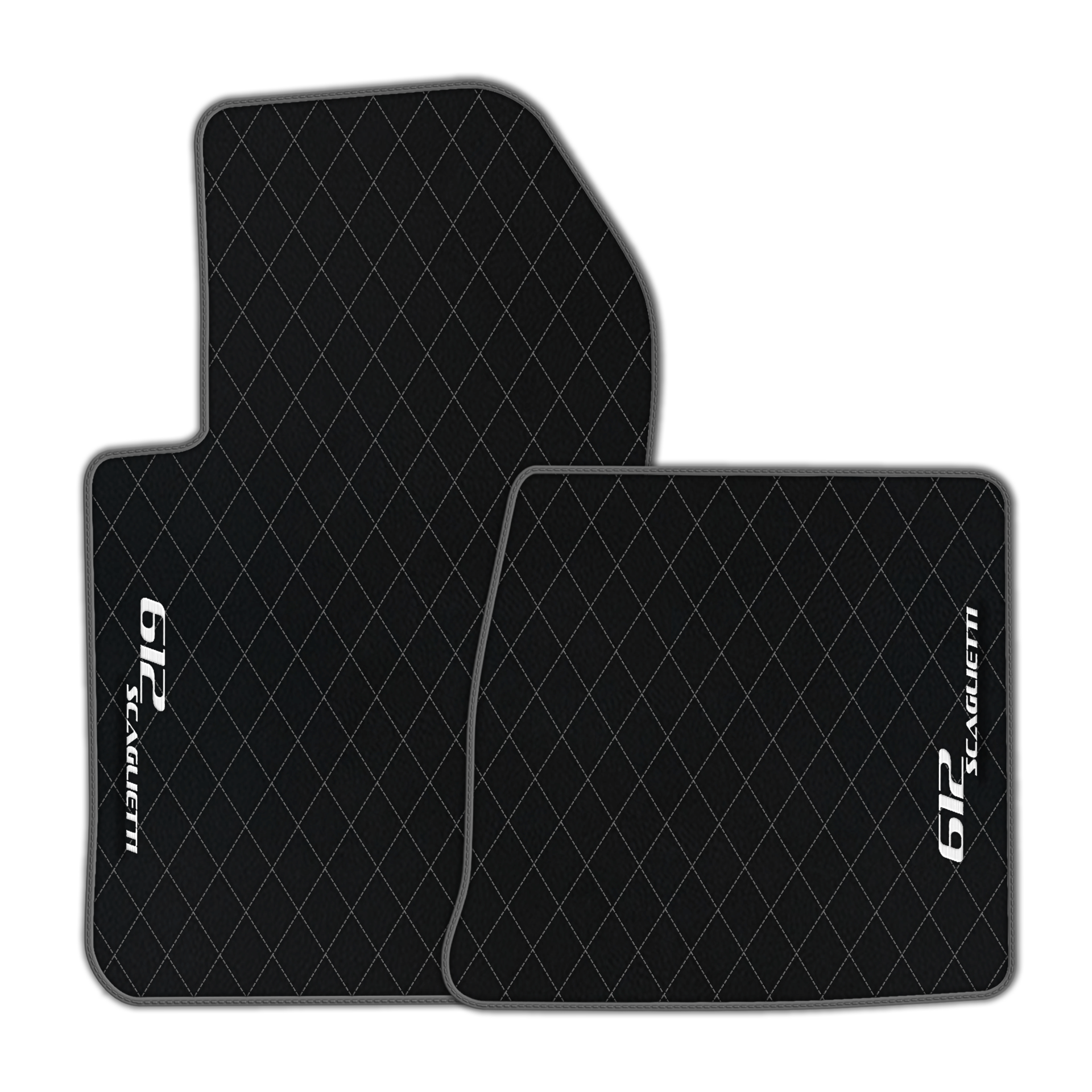 Luxury Black Leather Floor Mats for Ferrari 612 Scaglietti (2005-2011)