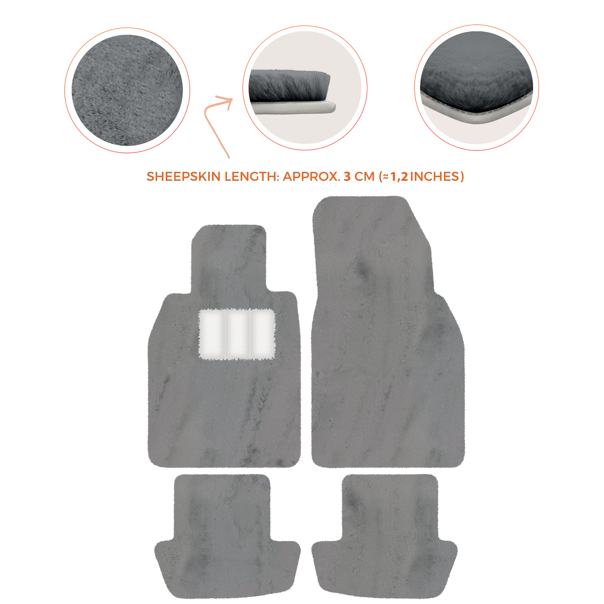 Premium Sheepskin Floor Mats for Porsche 911 991 (2012-2019)