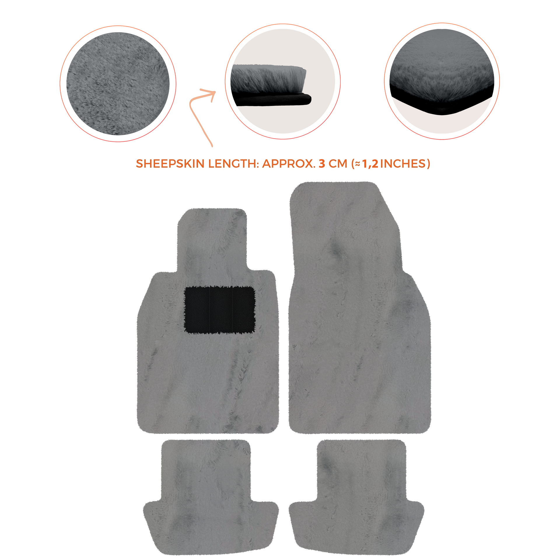 Premium Sheepskin Floor Mats for Porsche 911 991 (2012-2019)