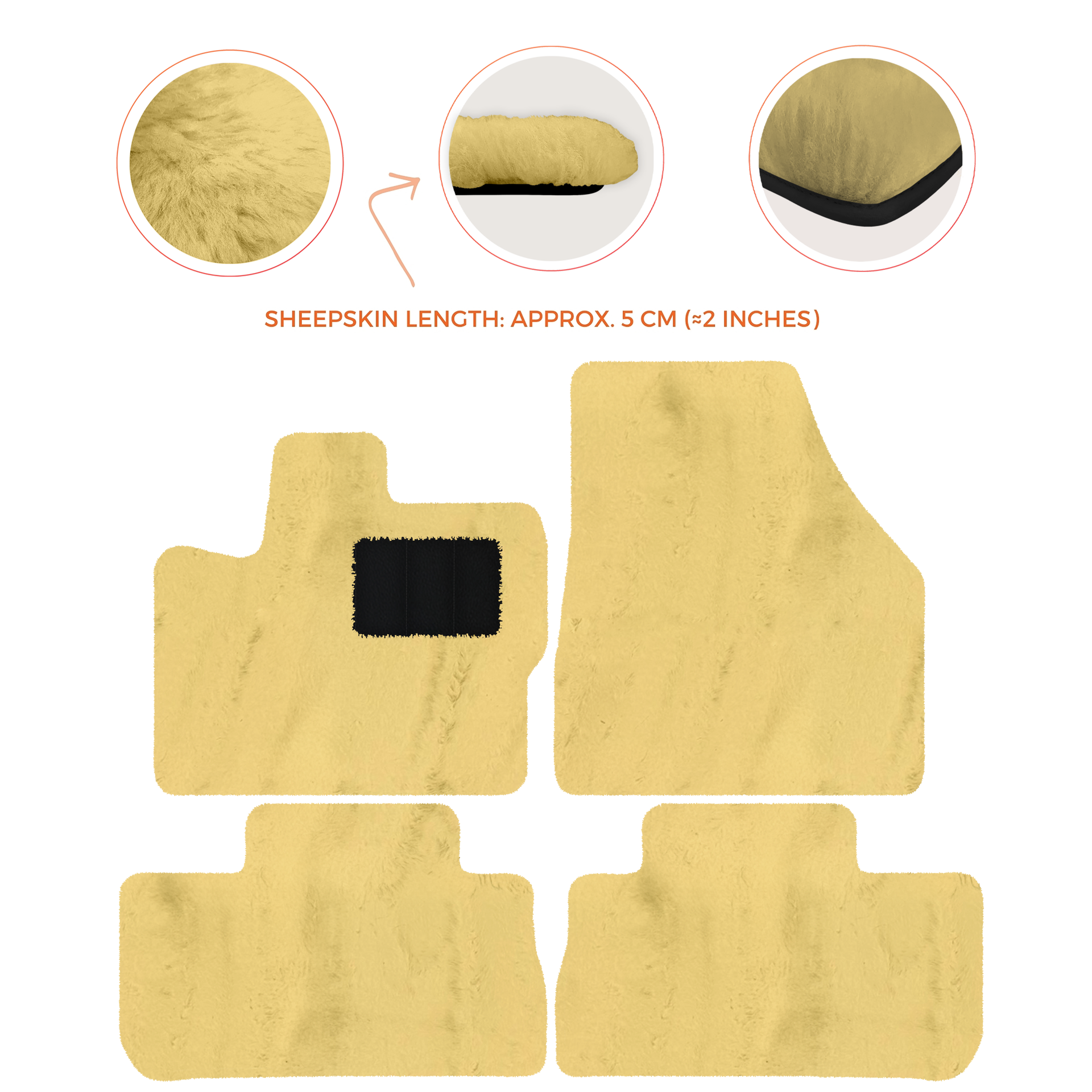 Premium Sheepskin Floor Mats for 2003-2007 Land Rover Freelander