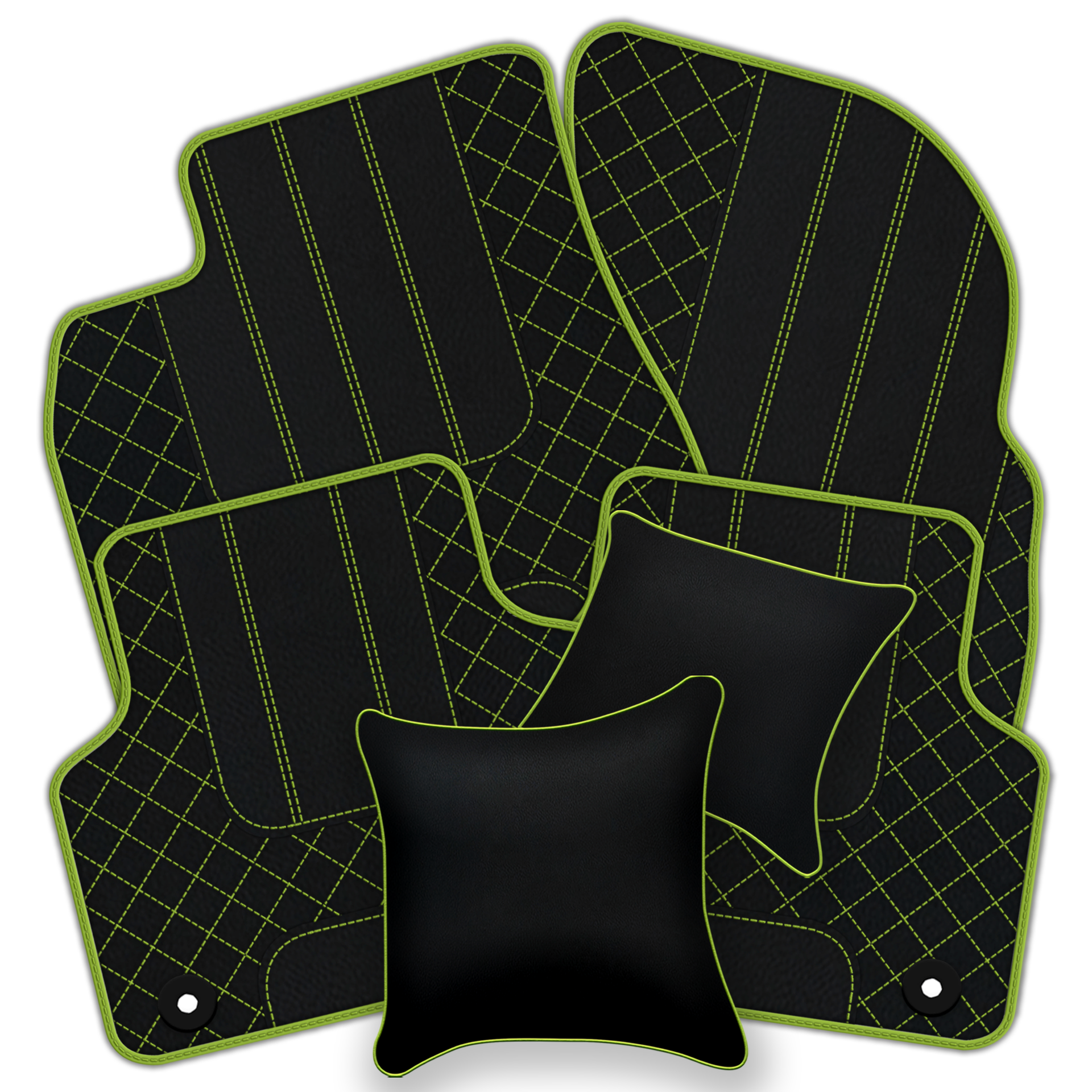 Premium Black Leather Floor Mats for Rolls Royce Shadow (1965-1977)