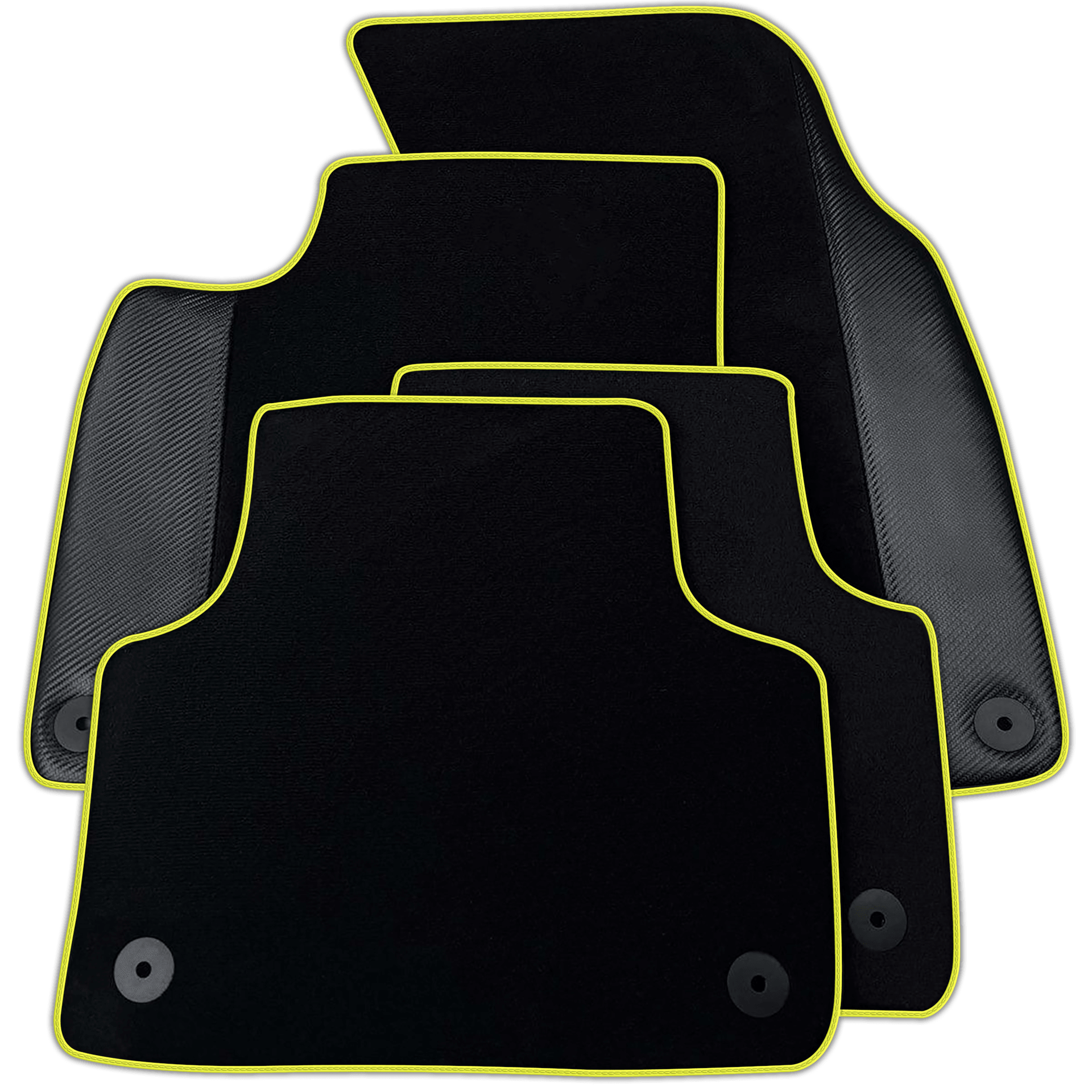 Customizable Black Carbon Leather Floor Mats for Audi A2 2000-2005 8Z | Various Trim Colors