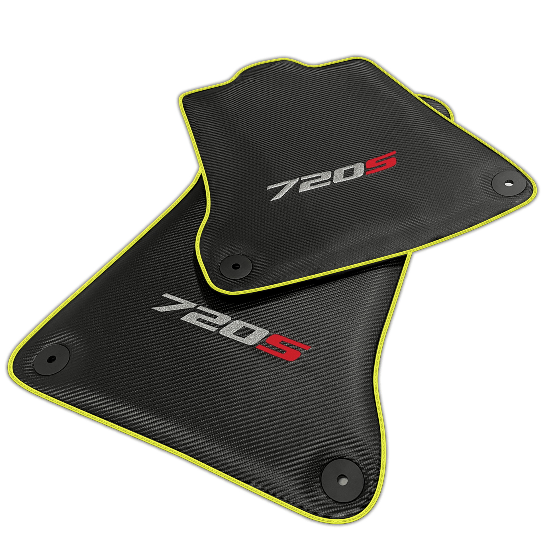 Carbon Fiber Black Floor Mats for McLaren 720S | Various Trim Colors