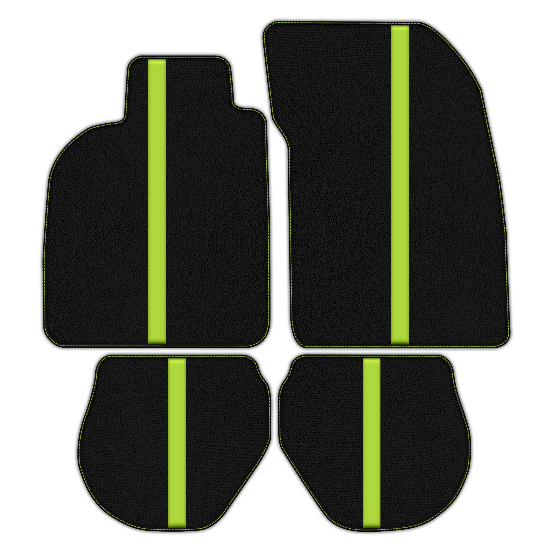 Black Floor Mats with Leather Line for Porsche 911 - 993 (1994-1998) - Various Colors