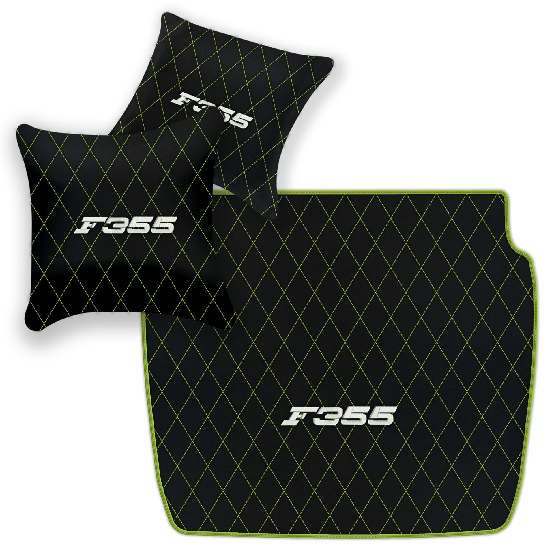 Luxury Black Leather Floor Mats for Ferrari 488 Spider (2016-2022)