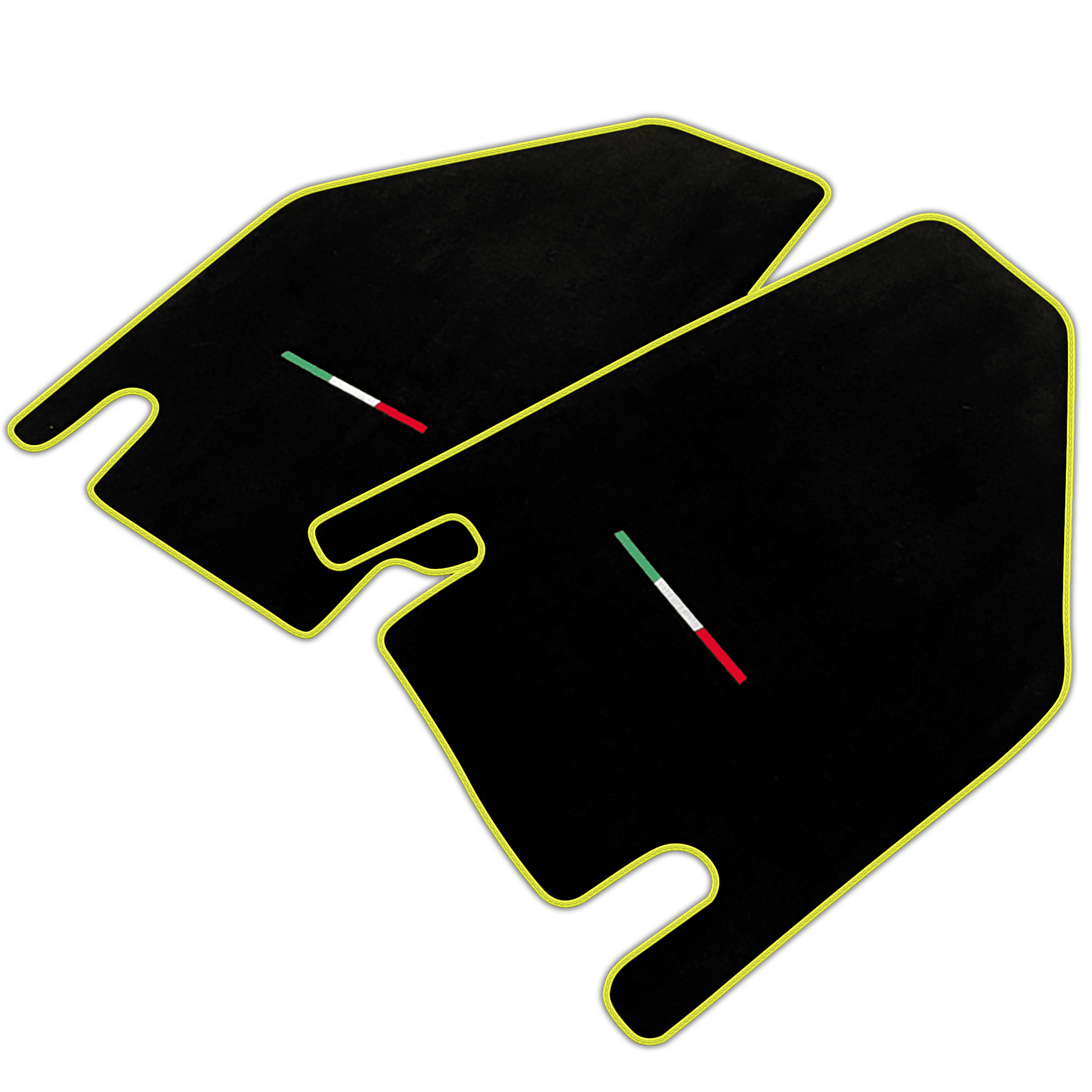 Black Floor Mats for Lamborghini Countach with Italian Flag | Various Trim Colors