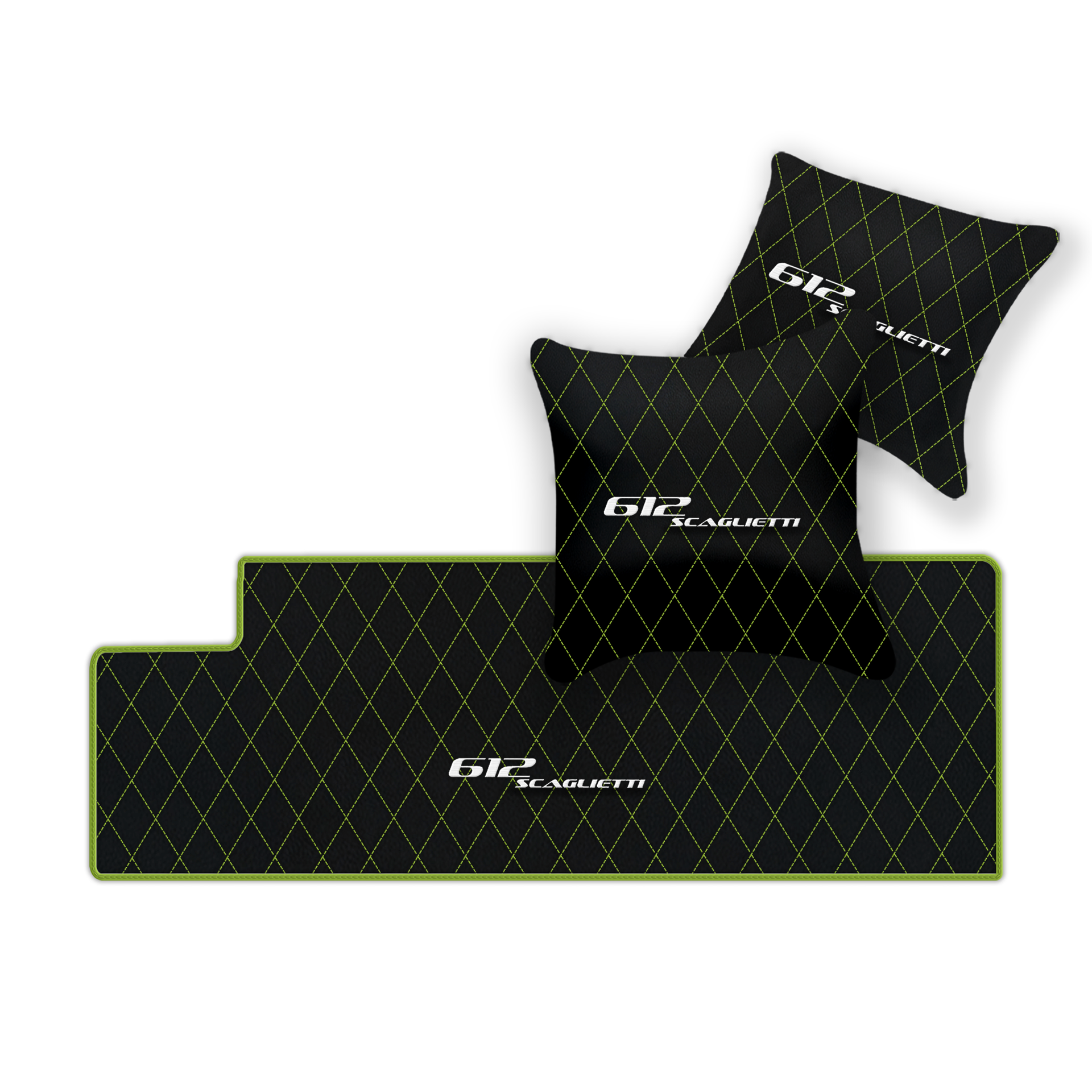 Luxury Black Leather Floor Mats for Ferrari 612 Scaglietti (2005-2011)