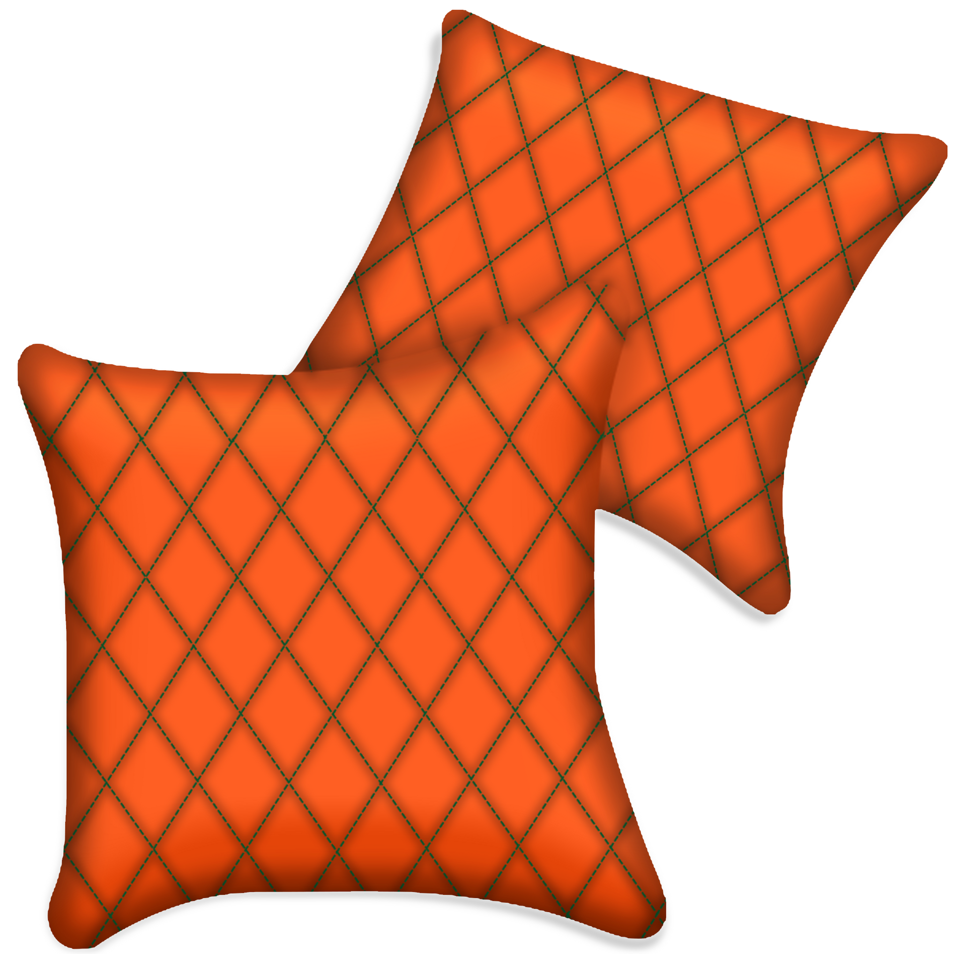 Customizable Orange Leather Pillows Set of 2 for All Vehicles | Single Diamond Pattern