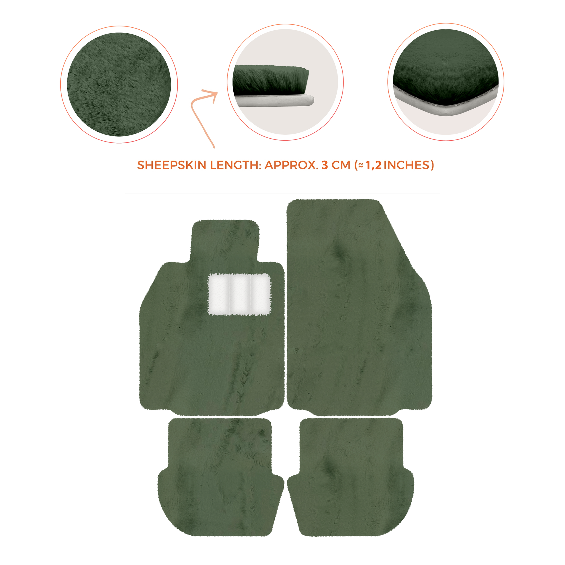 Premium Luxury Sheepskin Floor Mats for Porsche 911 (2004-2012)