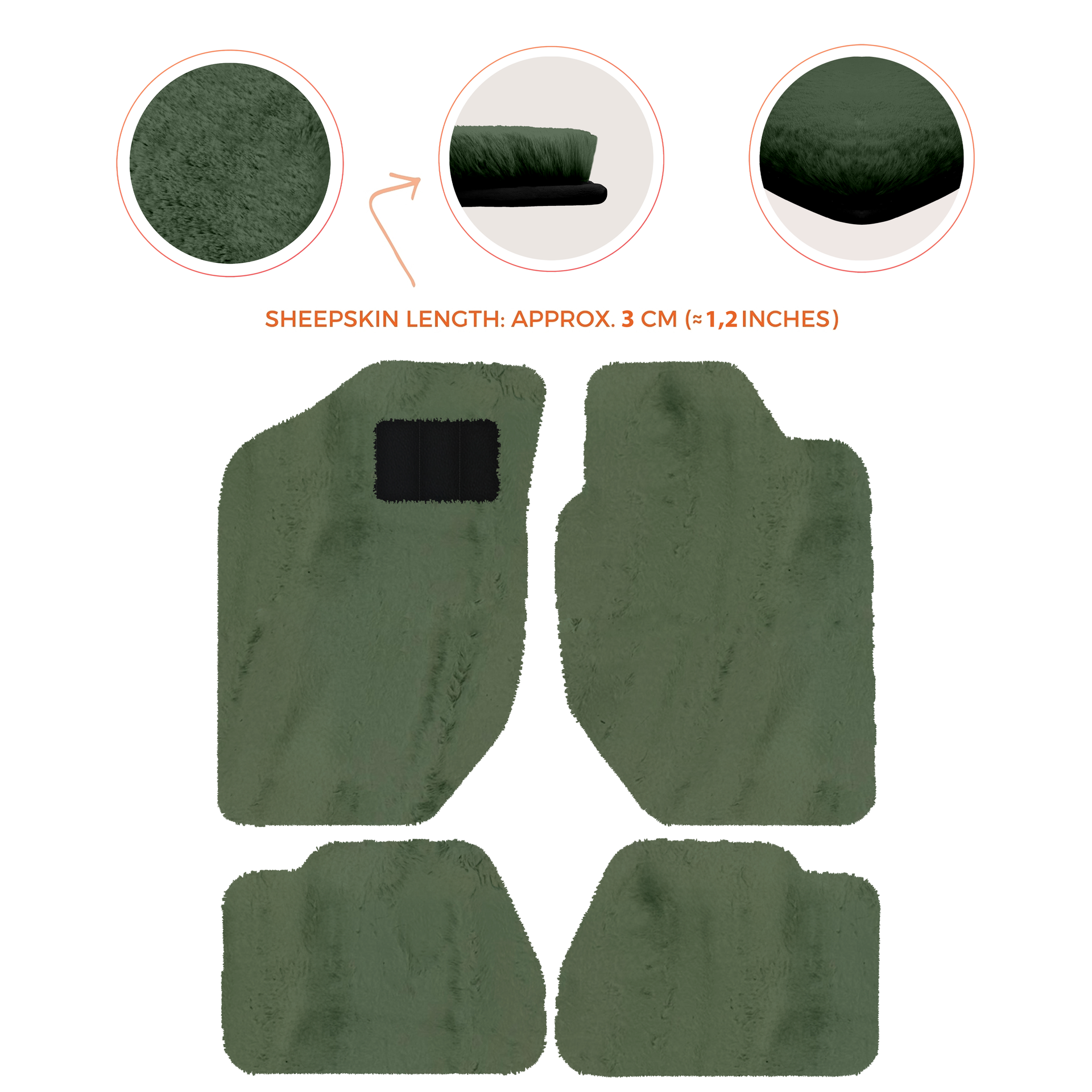 Luxury Sheepskin Floor Mats for Land Rover Discovery Sport (2015-2019)