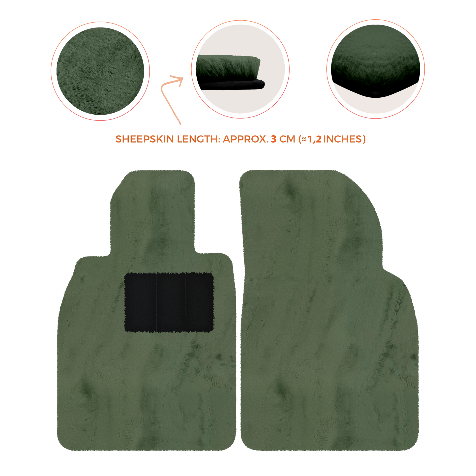 Premium Sheepskin Floor Mats for Porsche Cayenne (2018-2023)