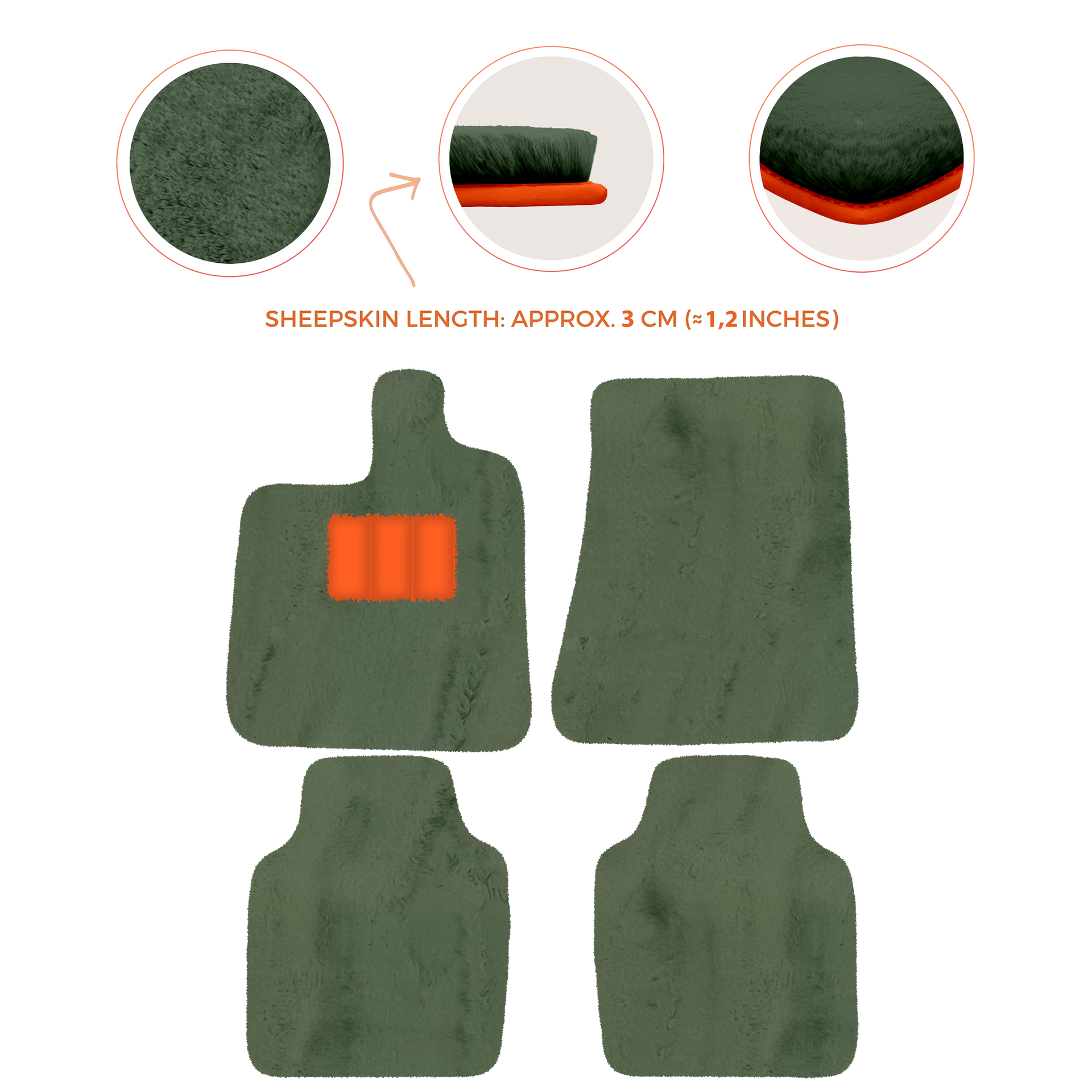 Premium Luxury Sheepskin Floor Mats for Ferrari Roma (2021-2024)