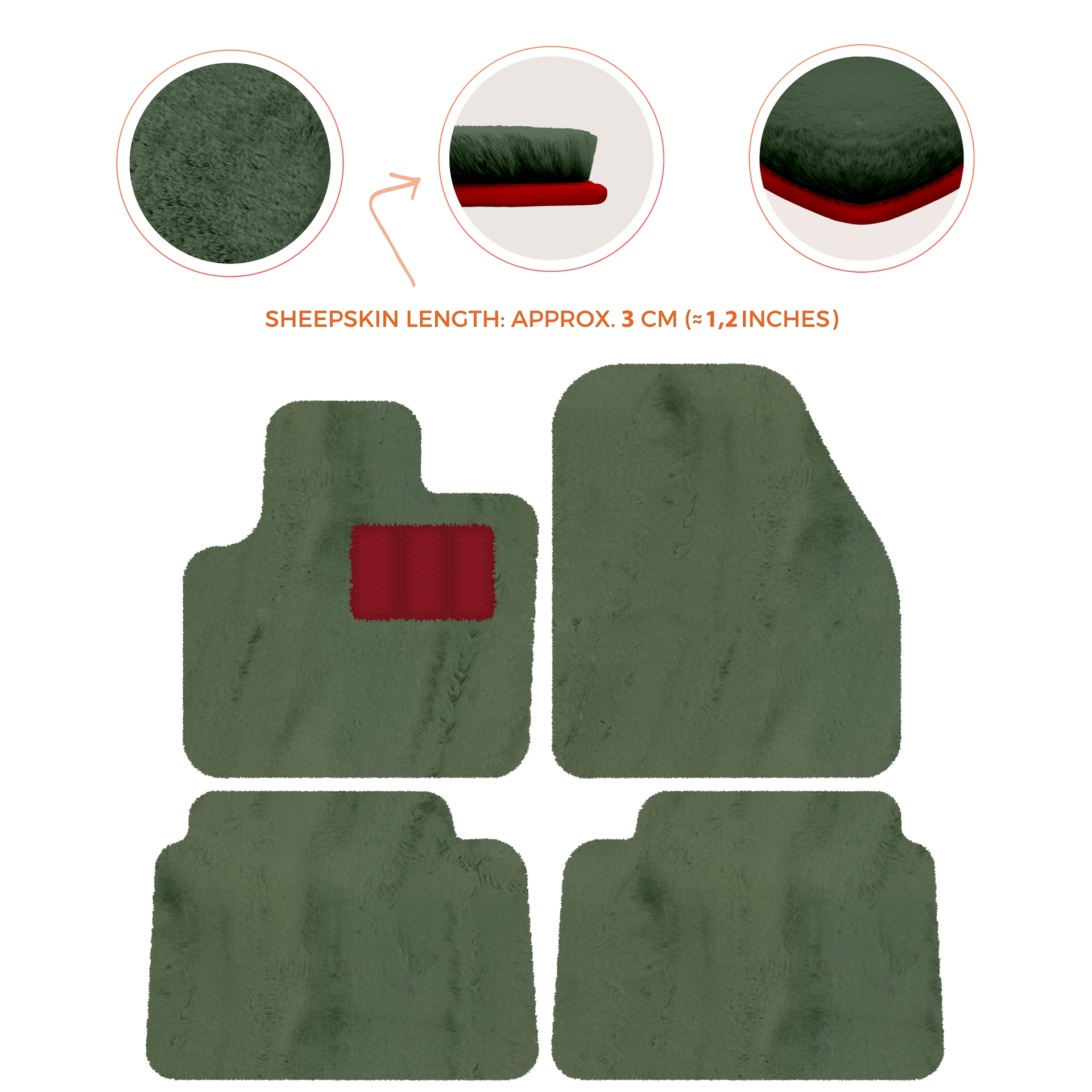 Luxury Sheepskin Floor Mats for Land Rover Discovery Sport (2015-2019)