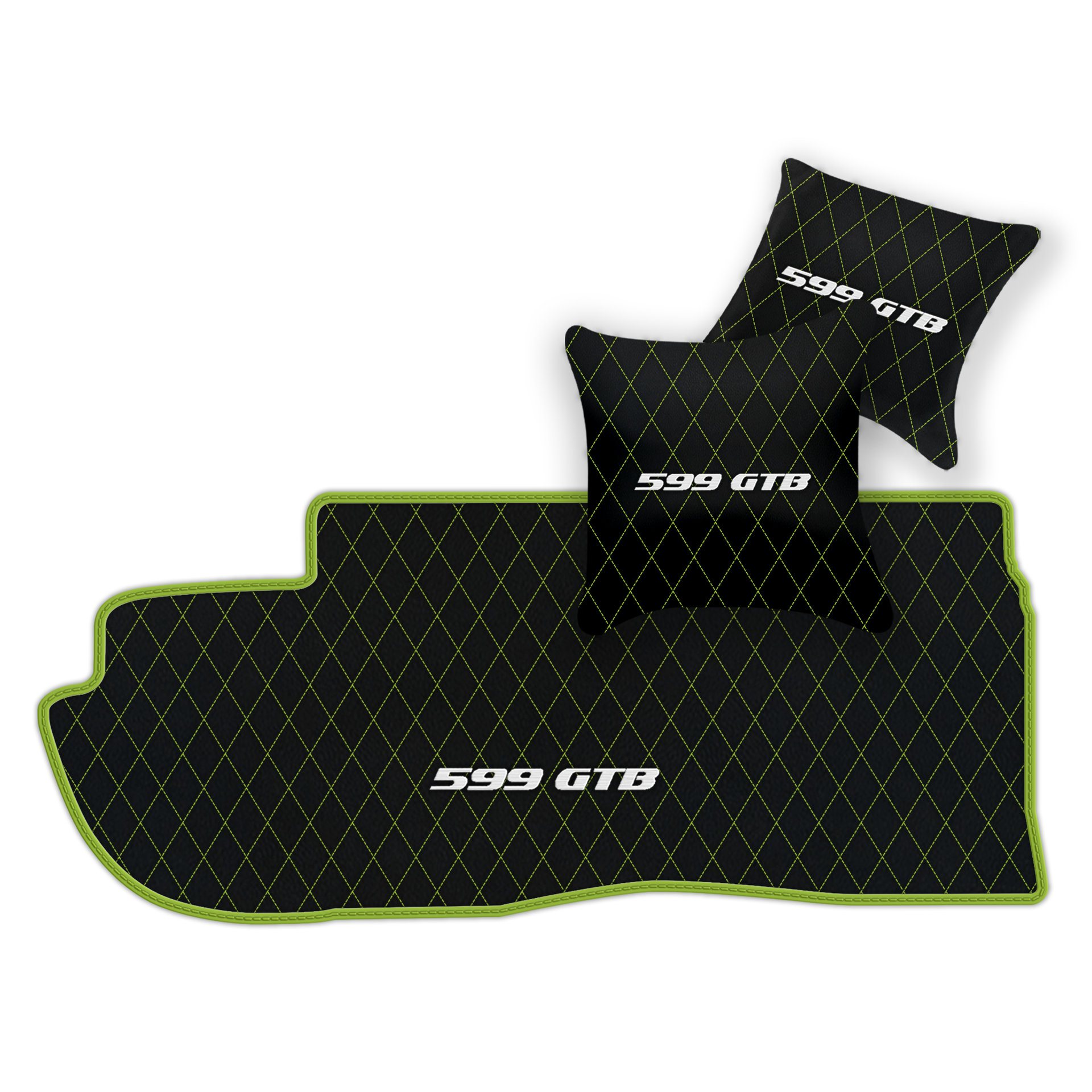 Custom Black Leather Floor Mats for Ferrari 599 Coupe (2006-2012)