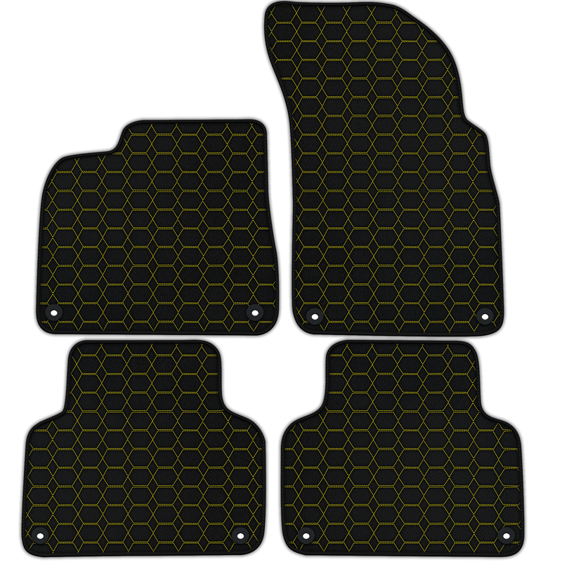 Customizable Leather Floor Mats with Hexagon Hex Pattern for Audi Q8 e-tron (2023-2025)