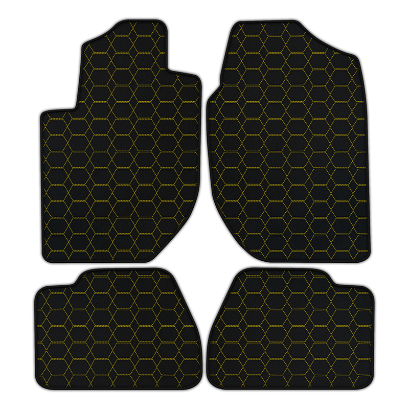 Customizable Leather Floor Mats with Hexagon Hex Pattern for Land Rover Freelander (2003-2007)