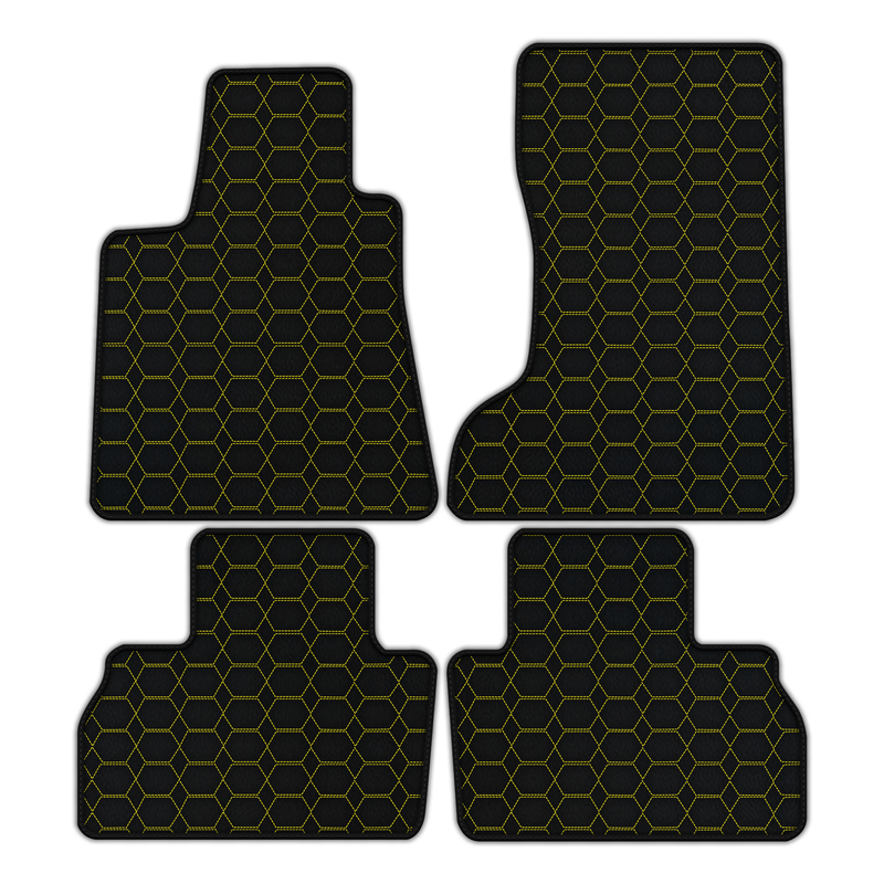Customizable Leather Floor Mats with Hexagon Hex Pattern for Maserati Levante (2017-2023)