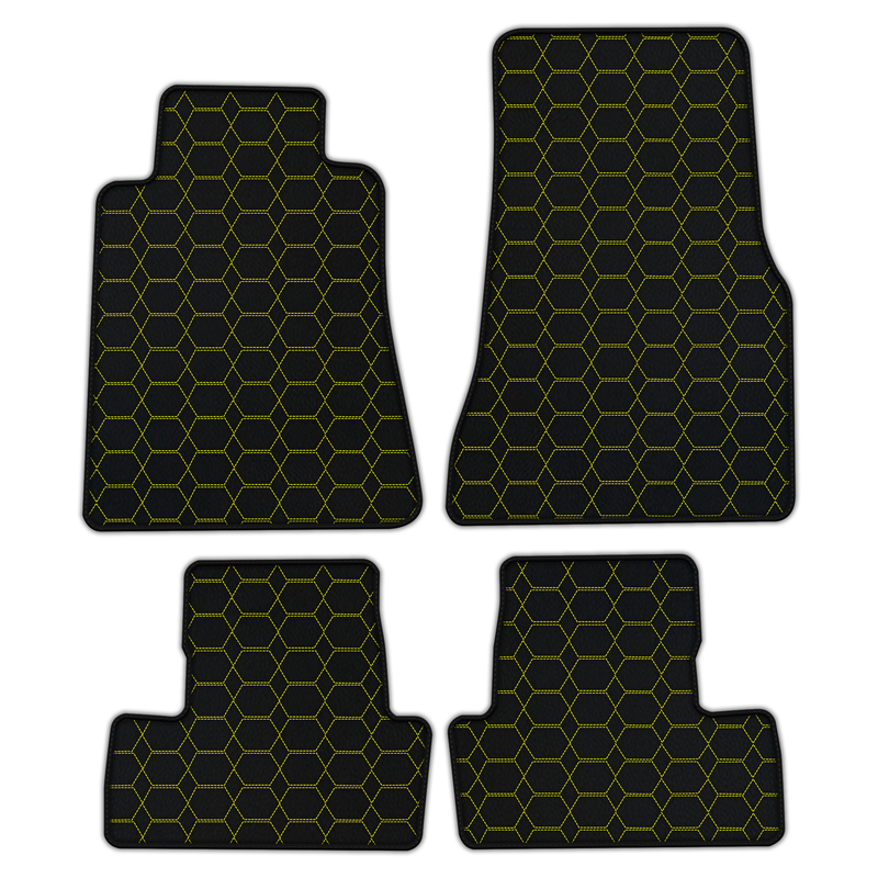 Customizable Leather Floor Mats with Hexagon Hex Pattern for Ford Mustang V (2004-2010)
