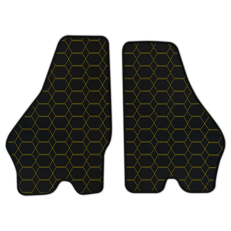 Customizable Leather Floor Mats with Hexagon Hex Pattern for Lamborghini Jalpa (1981-1988)