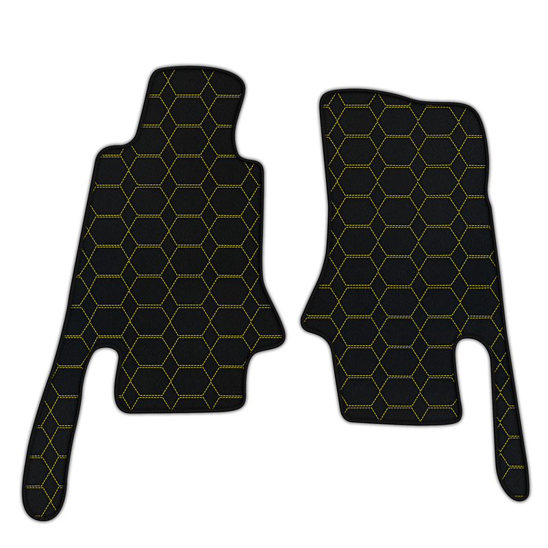 Customizable Leather Floor Mats with Hexagon Hex Pattern for Chevrolet Corvette C5 (1997-2004)