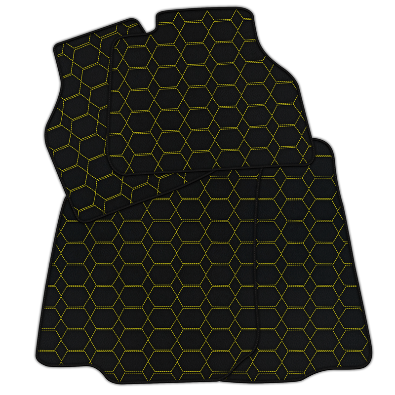 Customizable Leather Floor Mats with Hexagon Hex Pattern for Bentley Flying Spur (2013-2019)