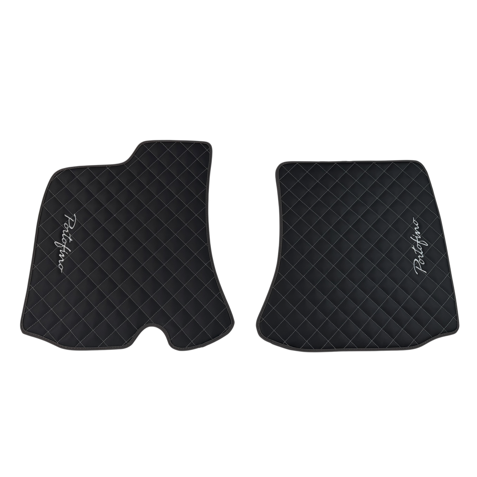 Premium Black Leather Floor Mats for Ferrari Portofino 2018-2023
