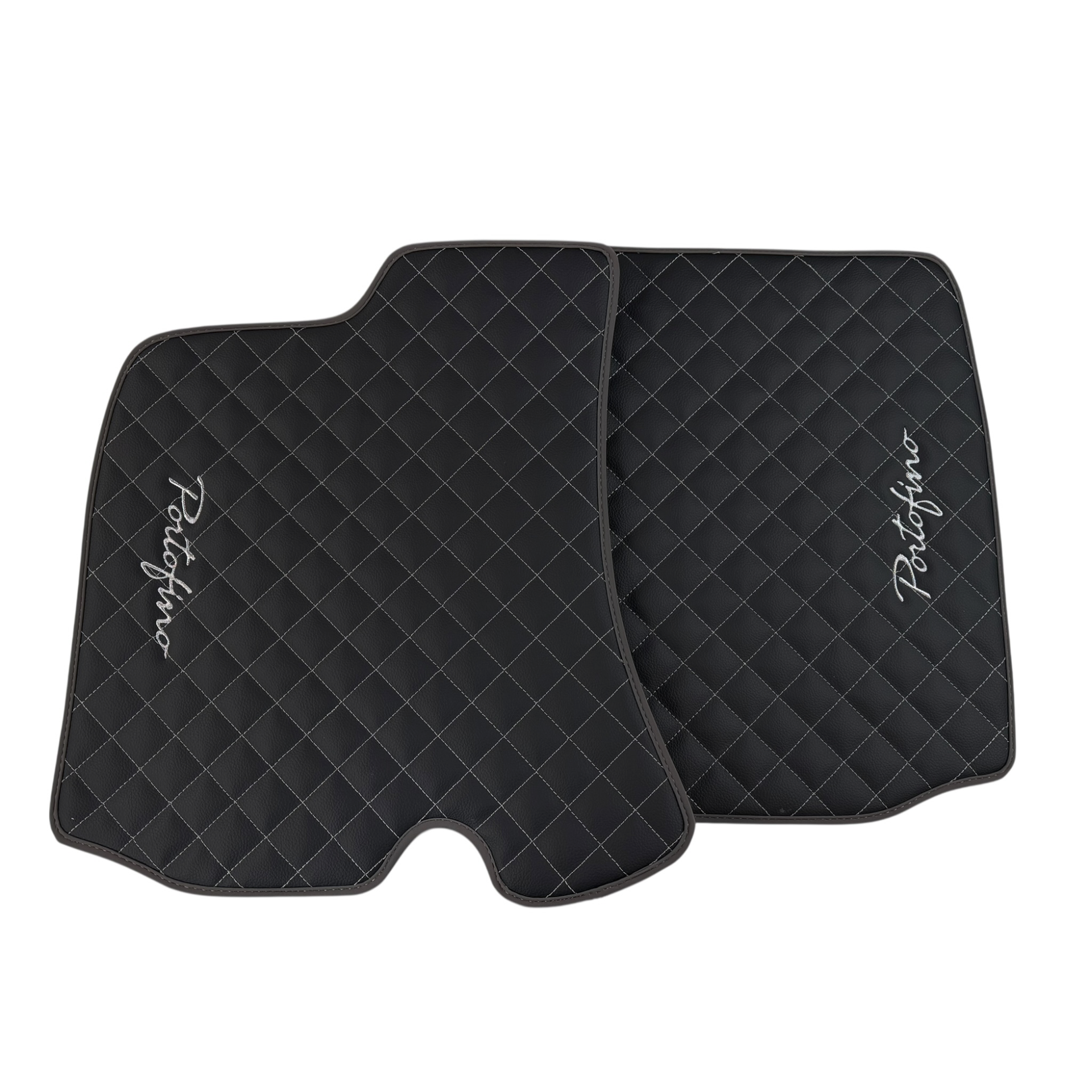 Premium Black Leather Floor Mats for Ferrari Portofino 2018-2023