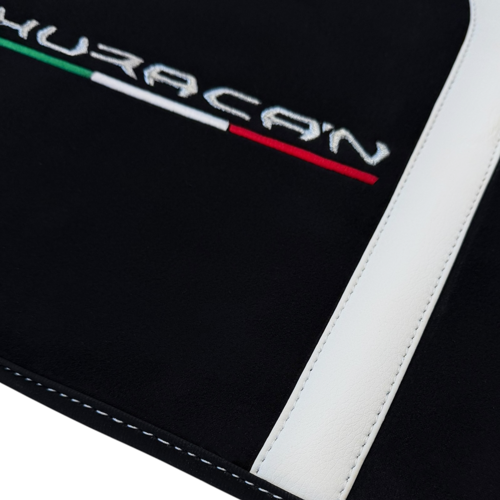 Lamborghini Huracan Floor Mats with Italian Flag and Logo in Orange Embroidery