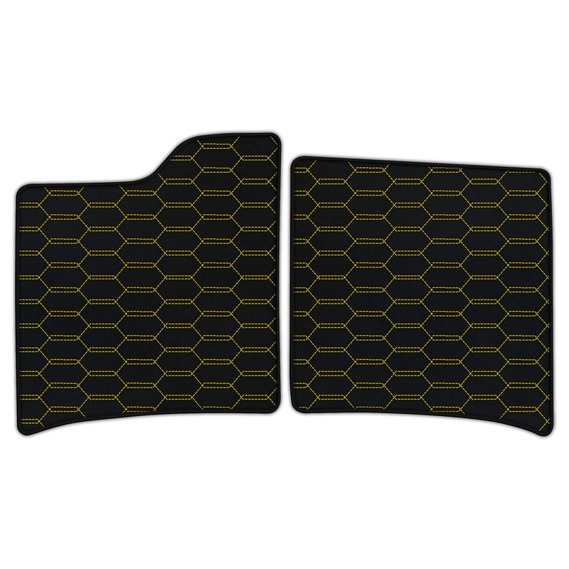 Customizable Leather Floor Mats with Interlaced Hex Pattern for Ferrari 12Cilindri (2024-2026)