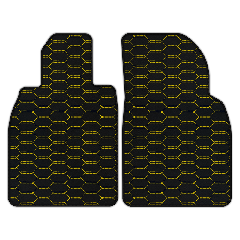 Customizable Leather Floor Mats with Interlaced Hex Pattern for Porsche 981 Cayman (2012–2016)
