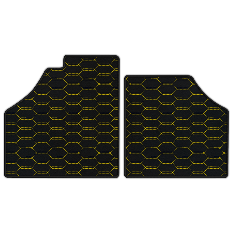 Customizable Leather Floor Mats with Interlaced Hex Pattern for Ferrari Enzo (2002-2004)